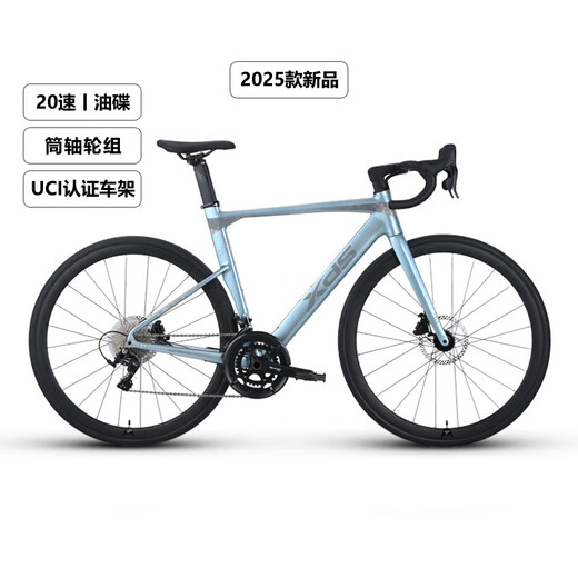 喜德盛公路自行车2025款AD300铝架20速油压碟刹破风弯把竞技单车 白蛇 【整车发货】 540mm