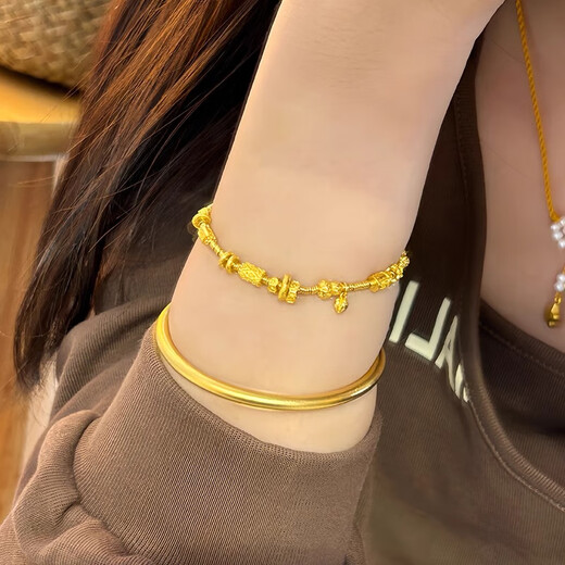 Michelle France's new 18K gold coiled hoop bracelet for women, fashionable and versatile bracelet accessories Coiled 18K gold hoop bracelet