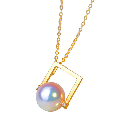 DRJEFUN Japanese akoya freshwater pearl pendant 18K gold heavenly grade extremely bright sea pearl necklace round 8-8.5MM 18K gold heavenly grade 8-8.5mm