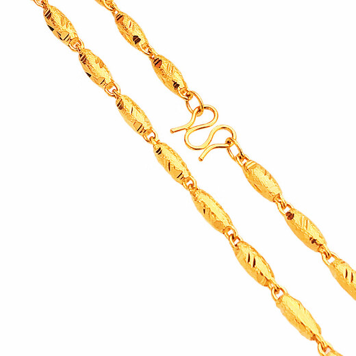 Kuang Yi Authentic Today Gold Pickup Hong Kong Authentic 24k Pure Sand Gold Necklace Domineering Olive Extended Version Versatile Olive Ball Beads Spacing 5mm