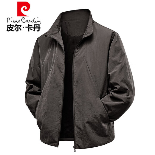Pier Cardin Outdoor Sports Jacke Herren Spring- und Herbststil 2025 Neues lässiges Top Dünnmantel einschichtiger Windbreaker Kurzstil Dunkelgrau#8988 2xl = 145-160jin [Jin ist gleich 0,5 kg]