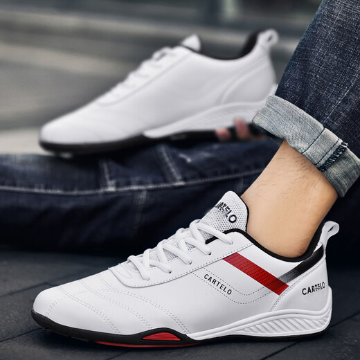 CARTELO men's shoes sports and leisure spring and summer outdoor versatile white shoes classic board shoes QH3338 white 41