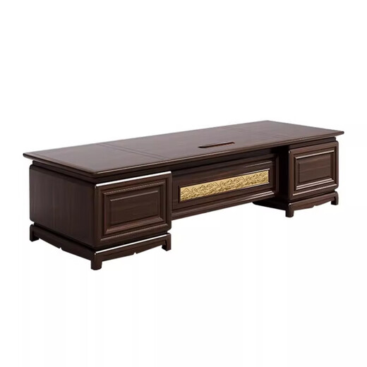 Aosenmingxin Chinese solid wood boss desk President desk Chairman ebony desk General manager high-end executive desk 2.4 meters boss desk