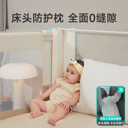 InnoTruth InnoTruth Crib Fence Three-sided Bed Fence Safety Guardrail Single Bedside Baby Anti-fall Bag No Punching
