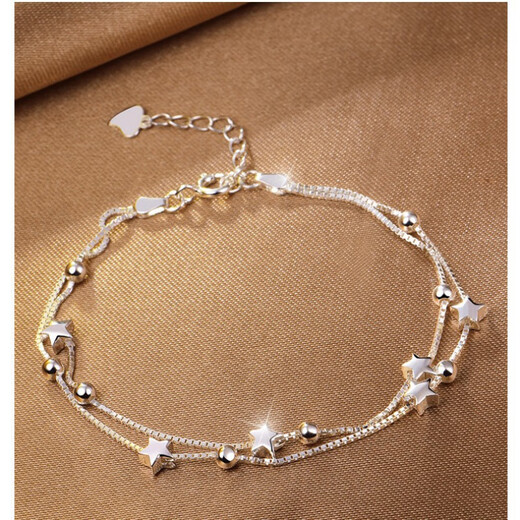 The same style as Fat Donglai selects platinum PT950 women's platinum star bracelet for Valentine's Day and birthday gift star platinum bracelet 10cm