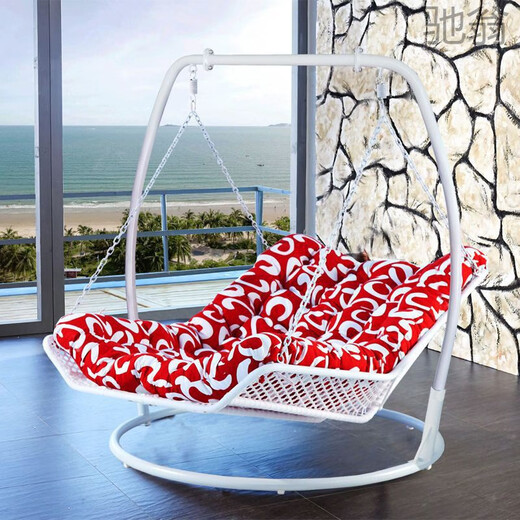 
Nuojiangjing Ei9 rocking chair, double hammock hang basket, blue bed outdoor swing chair balcony hanging blue swing bed rocking white small (A13821 seat cushion)