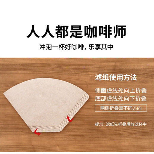 Melitta hand-brewed coffee filter paper, wood coffee powder filter paper bag, filter bag, imported from Germany, mellow flavor 1x2 type, 80 sheets