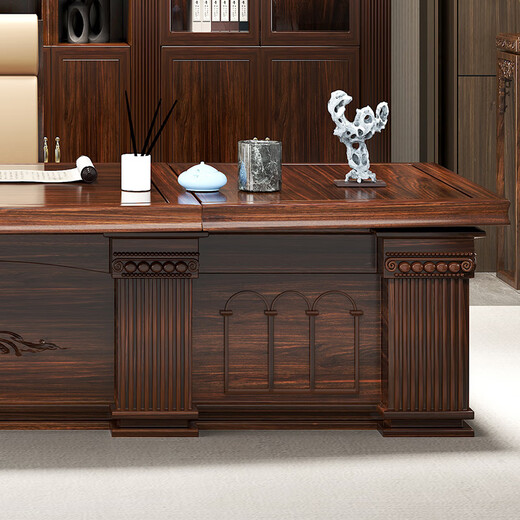 Xinshiya ebony wood executive desk new Chinese style solid wood boss desk high-end chairman office furniture 2.8m desk