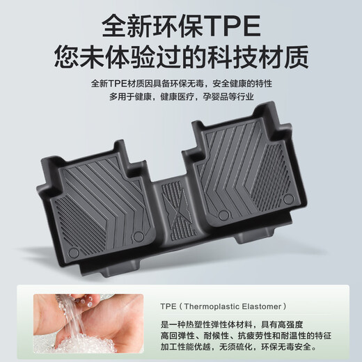 适用捷途山海L7汽车脚垫TPE无异味原厂原装尺寸全包围尾箱垫地垫 单层-TPE脚垫 5座山海L724-25需告知客服
