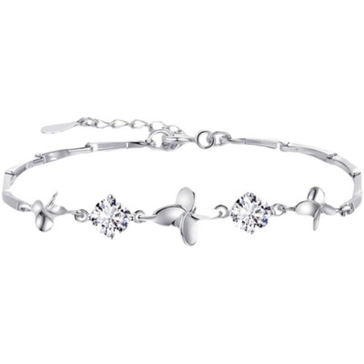 Guanpuge Fat Donglai same style pt950 platinum bracelet for women PT950 platinum gold four-leaf clover diamond bracelet for Girlfriends Day Love Love Bracelet White Diamond