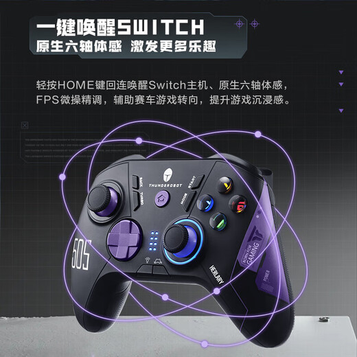 THUNDEROBOT黑神话悟空S极夜无线游戏手柄 Switch类xbox霍尔线性扳机霍尔摇杆蓝牙体感PC电脑1000Hz【1484】 雷神游戏手柄G60