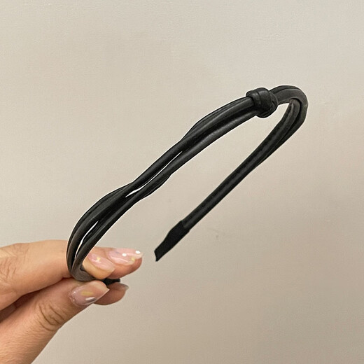 Tang Funi's hairbands for short hair, women's fine leather hairpins, Maillard hairpins, women's non-slip face wash headbands, new knotted ultra-fine leather hairbands, Tangerine Coffee