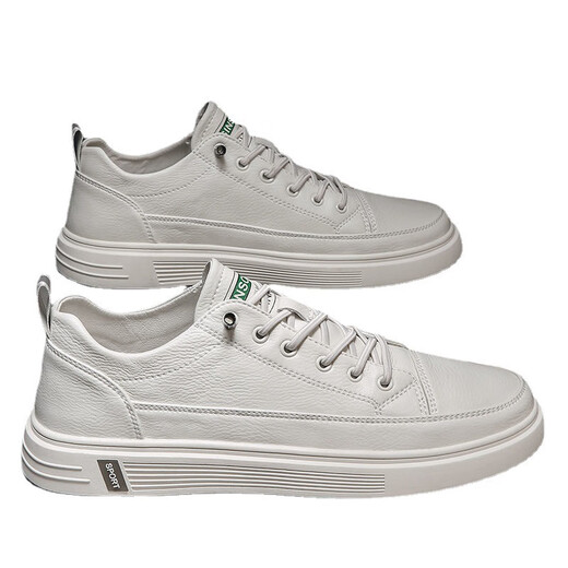 Huilijun Herren sommer atmungsaktiv trendy lässige und modische, vielseitige Leder wasserdichte weiße Schuhe Nicht rutschende und kräftig-resistente ein Stück Großhandel N695 Black 39