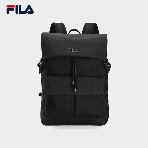 Fila Offizieller Herren -Rucksack 2025 Sommer Neue Mode Casual Flip Rucksack Mehrfachschule, schwarz - Bk XS