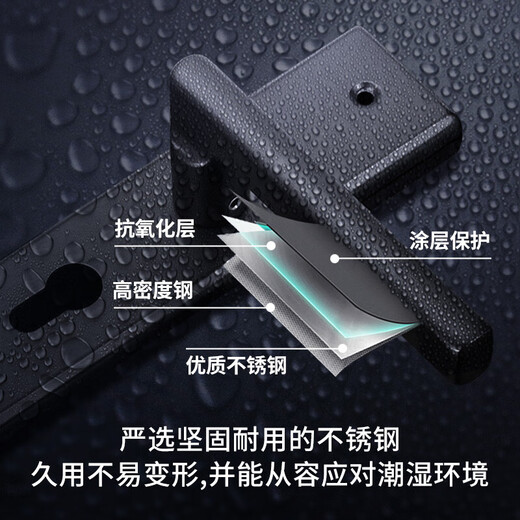 IGear Türschloss für den Innenbereich, Massivholz, Türschlosskern, Schlafzimmer, Schlafsaal, Badezimmer, wasserdicht, rostfrei, Diebstahlschutz, Edelstahl, Türgriff, Schlüssel, Universalschloss, Schließzylinder JS-5010-1