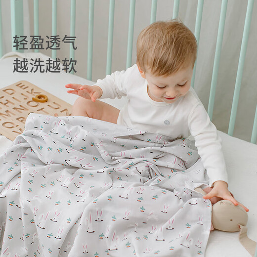 NEST DESIGNES NOUVEAU-NÉBÉ COUVERTURE DE CARVINE COUVERTURE DOUBLE DOUBLE LA TRANGE SCAche Swaddle Wrap Baby Quilt Cover Couverture Backet Bath Toul 2 Pack Little Rabbit Series