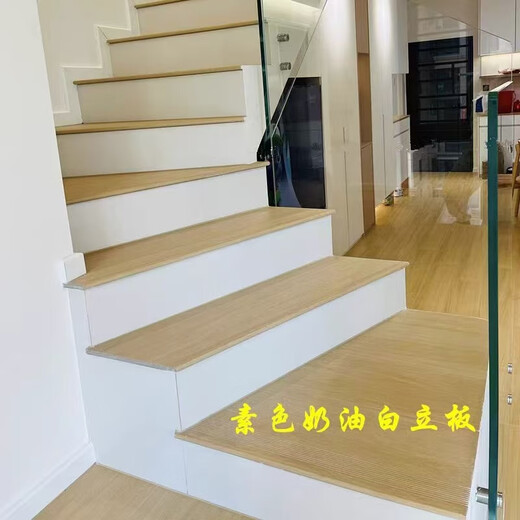ZKHE木纹楼梯踏步瓷砖圆弧边一体釉梯步台阶别墅房子定制网红下挂 4872 480*1200