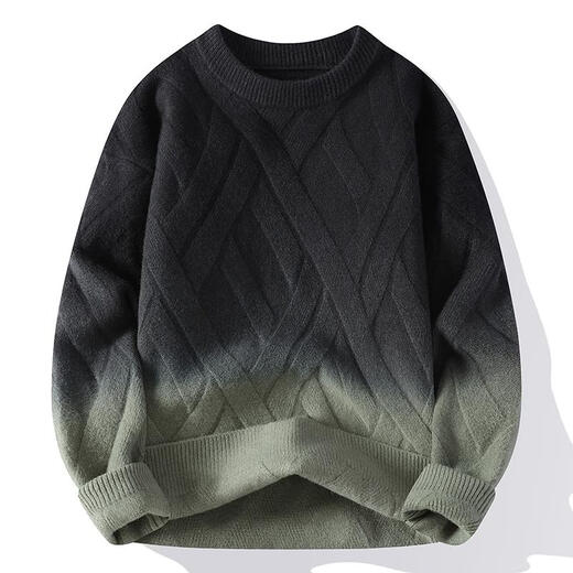 Dragon Peach Gradientenfarbe runder Nackenpullover Herbst und Winter plus Fleece Dicked Drahtkleidung Teenager Junior High School Halten warm warm M6625 Schwarz [runder Hals] [95-115jin [Jin gleich 0,5 kg]] l