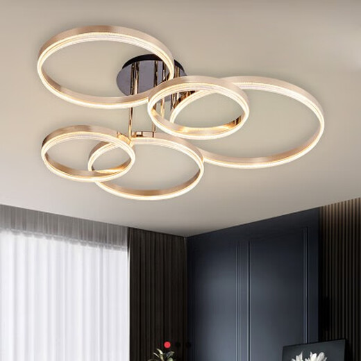 Physischer Laden Jishuo Series Circle Wohnzimmer Esszimmer Schlafzimmer Deckenleuchte offline 12188 Esshänge 3 Kreise 46 Watt Durchmesser 93 cm drei Farben