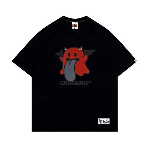 Fadenjue GRAF original brand BooGhost Cute Ghost 2.0 Earth Apple Orange Various Street Loose T-shirt Short Sleeve Blue Angel 832# S