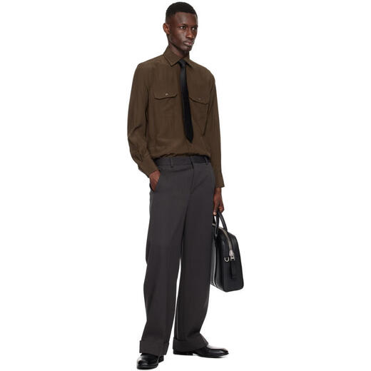 汤姆福特（TOM FORD） 奢侈品送礼男士黑色领带 Black UNI