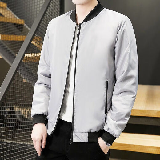 Semir 2025 spring jacket new style jacket men's trendy baseball collar thin casual windbreaker short 686 jacket [green] M [recommended 80-95Jin [Jin equals about 0.5 kg]] All size