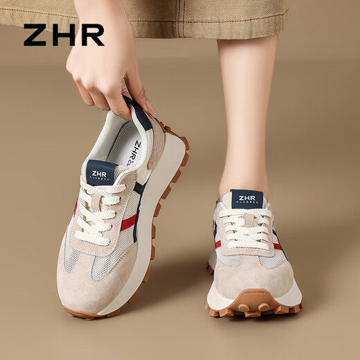 
ZHR casual shoes for women in autumn retro sports thick sole shoes for women to increase height and make them look slimming shoes for women G686E Milan 38
