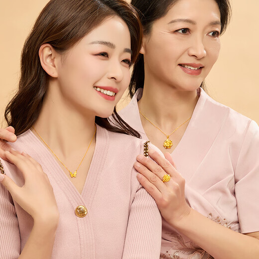 Laomiao gold ring, solid gold peony ring, flower blooming wealth gold ring, a holiday birthday gift for mom and wife, about 2.7g/15 circle sizes (applicable to 14-16#)