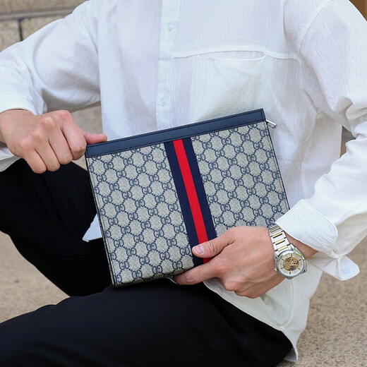 Chi yi Herren Handtasche Herren leichte Luxus Casual Envelope Bag Handheld Bag Herren Reißverschluss Handtasche Chinesisches Geburtstagsgeschenk braun