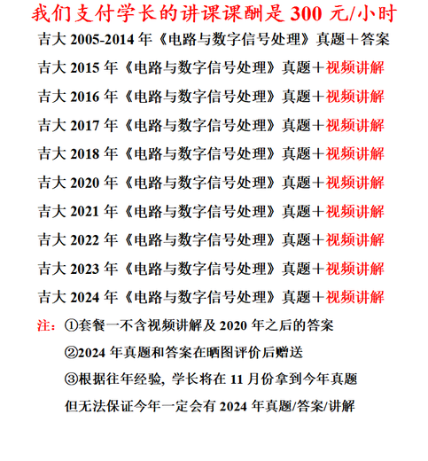 吉林大学806电路与数字信号处理考研真题答案网学天地吉大通信 套餐1:全套资料
