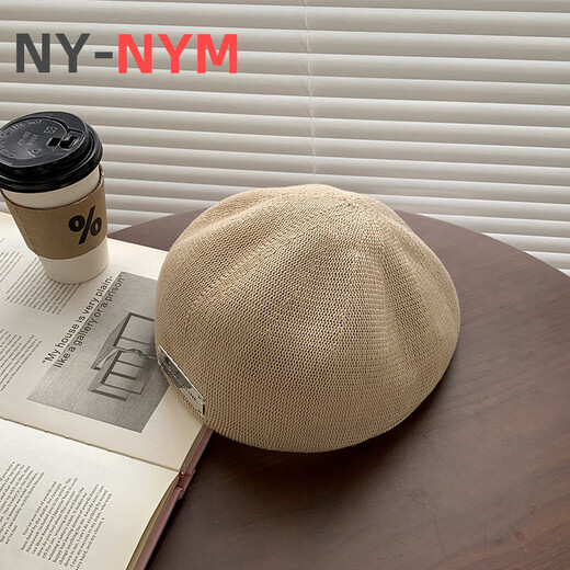 NY-NYM Black Beret Frauen dünne britische im Internet im Internet im Außertaghut Casual Newspaper Jungen Maler Hut rückwärts Stürmer Hut Beige Forward Hut [Four Seasons Style] Gleiche Größe