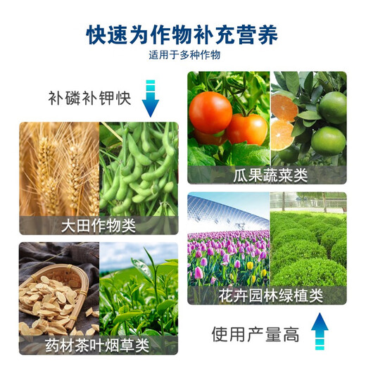 Potassium phosphate foliar fertilizer for agricultural fruit trees and vegetables, fruit expansion, color control, disease resistance, fruit preservation, phosphorus and potassium water-soluble fertilizer 1500g*12 bottles