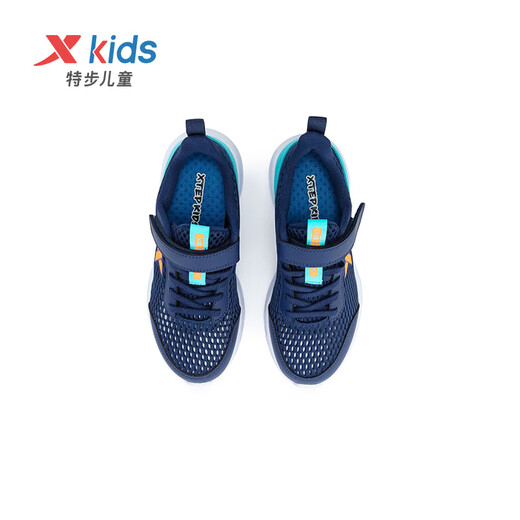 
XTEP (XTEP) children's shoes for boys and girls medium-sized children's large mesh Velcro running shoes deep blue/gulf blue 34