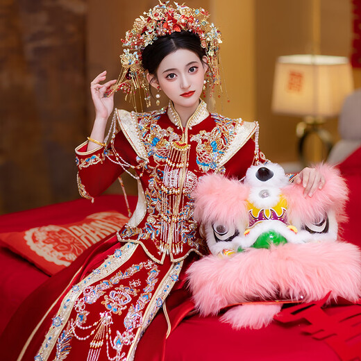 Zhiji xiUhe Kleidung Braut Toast Kleidung 2025 New Engagement Clothing Hochzeitskleid Hauptgalerie High-End-Hochzeitskleid Altes Hochzeitskleid x616 m
