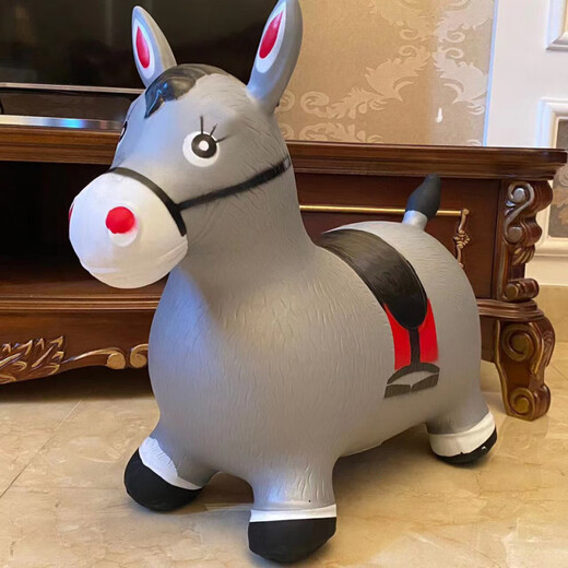 
Yusenyi children inflatable jumping horse enlarged and thickened baby music jumping deer elf jumping horse toy kindergarten ordinary horse color random pump