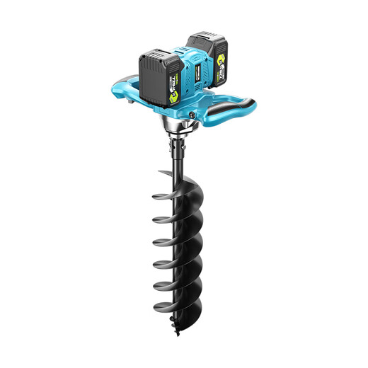 Kristen Lithium Batterie gemahlene Bohrbohrbohrbohrmaschine Boden Graben Grube Artefakt Baum Orchard Pflanzhaufen Fahrmaschine Eisbohrer Winterfischereibohrbohrmaschine CT-Boden-Bohrung 728Tv2 Elektrisch 2 Ladung + 250 mm Bohrbit Bit Bit