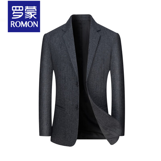 ROMON Suit Men's Wool Wool Jacket 2025 Spring and Autumn New Slim Fit Middle-aged Dad Single-piece Casual Suit Top Dark Gray B--62912 L 175 115-135Jin Jin is equal to 0.5 kg