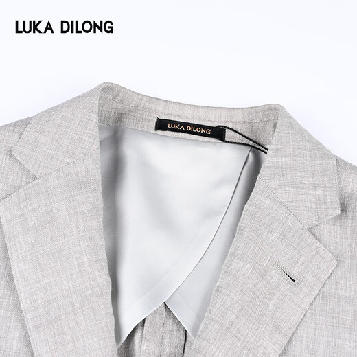 Lucadilong printemps [TT1840] Italien lavé en laine à machine costume léger luxe ajusté la veste de costume formel masculin gris clair l (50)