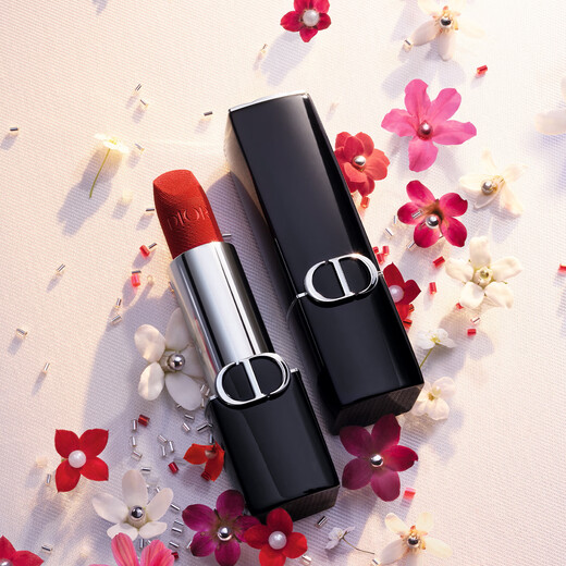 
[90% new] Dior DIOR bright blue and gold lipstick gift box (Velvet 999+Fleece mist 688) Lipstick set New Year gift birthday women