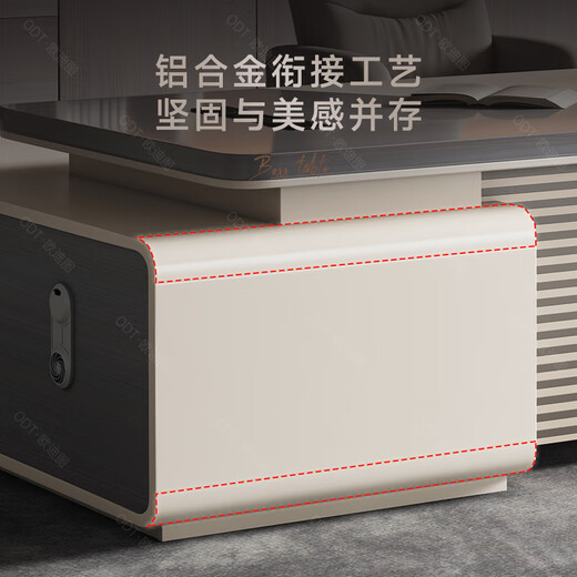 OUDITU Desk Boss Desk and Chair Combination Simple Modern Office Desk Chairman Single Desk Manager President Executive Desk South American Cherry Free Invoicing 2.0 Meter Boss Desk Support Corporate