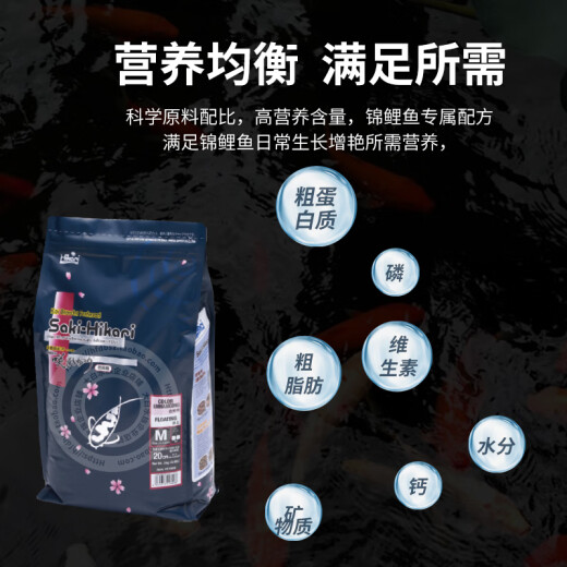 
Gaogoli Japan's original imported cherry blossom koi feed hikari to grow color-enhancing body germ floating fish food low water temperature germ s 15253g 0 bottles sinking bottom type