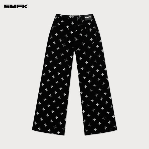 SMFK Cross Classic Wide-Leg Jeans rétro Retro lâche décontracté et polyvalent Xu Jingyun même style PD005BJ / BG / LG / CW Black Garden M