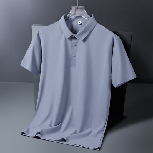 King of King of Trueves endorsed by ice silk traceless POLO shirt short-sleeved men's loose casual short top cool and thin quick-drying clothes BYBL-12357 dark blue M