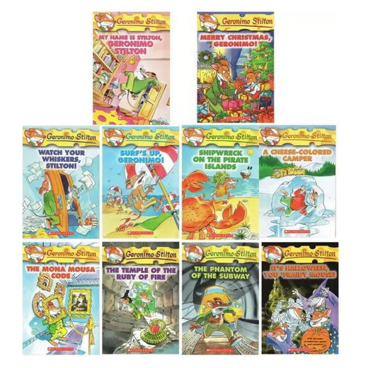 进口原版 老鼠记者 11-20册 赠音频 Geronimo Stilton 全彩插图安徒生童话大奖 英文原版 儿童探险章节桥梁书 蓝思400-700L 6-12岁美国学乐出版社  小学教辅