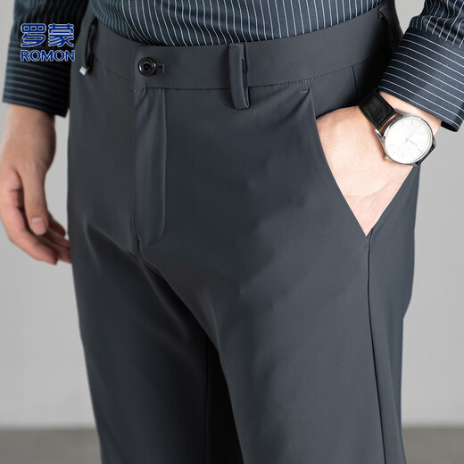 罗蒙休闲裤男商务西装裤子春秋百搭舒适通勤男士直筒长裤LM1Z71JK902