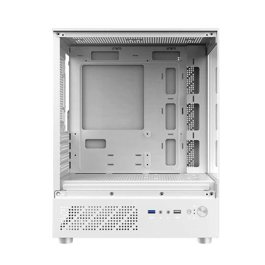 EVESKY 玄武MINI 无立柱海景房机箱 M-ATX主板/270°广角玻璃侧透 240水冷游戏电脑主机箱 支持4090显卡 玄武MINI白色【支持M-ATX主板/240水冷】