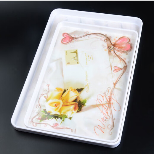 酒店用茶盘盘托欧式长方形简约宾馆简易大号茶具客厅家用塑料托盘 中号30.5*20.7*212吋826 0寸
