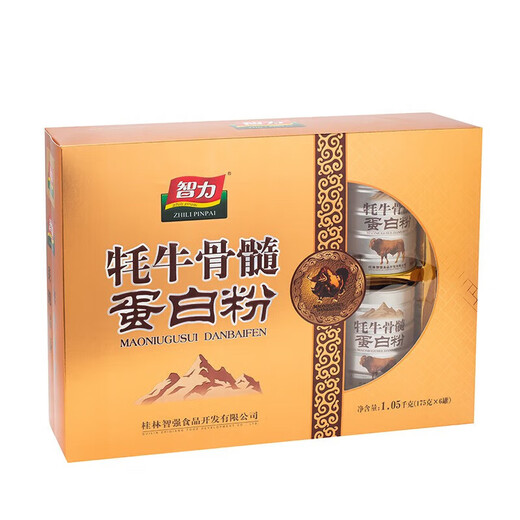 Poudre de protéine de gélatine de la gélatine de la gélatine à la boue du shandong intellectuel 6 canettes * 1 boîte de protéine de moelle osseuse yak poudre de protéine de calcium à haute altitude