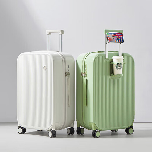 
Mixi multi-functional trolley box suitcase large capacity student suitcase male password box female 24-inch smoke white 90