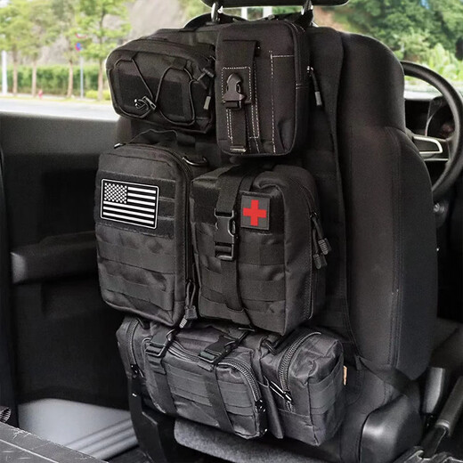 Shantou Lincun Car Back Seat Tactical Storage Bag Car Back Seat Multifunctional Backrest Storage Storage Khaki